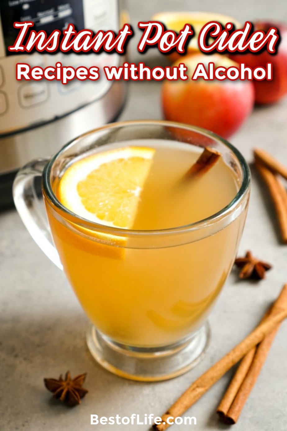 All it takes is a few ingredients to make the best Instant Pot cider recipes. You can then enjoy a fresh, warm glass of cider as you cuddle up by the fire. These recipes are perfect for parties for kids, too! Instant Pot Drink Recipes | Instant Pot Fall Recipes | Recipes for Fall | Homemade Cider Recipes | Hot Drink Recipes #cider #instantpot