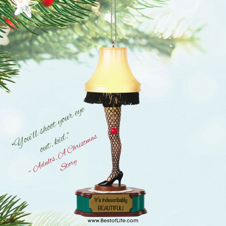 Best Christmas Quotes from Movies "You’ll shoot your eye out, kid." - Adults, A Christmas Story