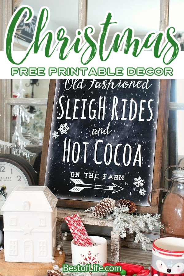 Save money during the holidays with DIY Christmas décor like these fun FREE Christmas printables that will make decorating fun for everyone! Free Christmas Décor Ideas | Free Printables | Christmas Printables | Christmas Décor Ideas | DIY Home Décor | DIY Holiday Decorations | Free Holiday Printables | Christmas Printables Free #Christmasdecorations #freeprintables