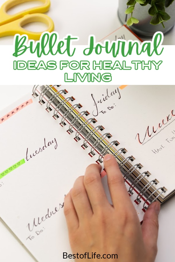 Learn a few of the best bullet journal ideas to improve your health. They'll help you live a healthier lifestyle one bullet point at a time. Bullet Journal Ideas | Easy Bullet Journal Ideas | Bullet Journal Ideas for Health | Healthy BuJo Ideas | Easy BuJo Ideas | BuJo tips via @thebestoflife
