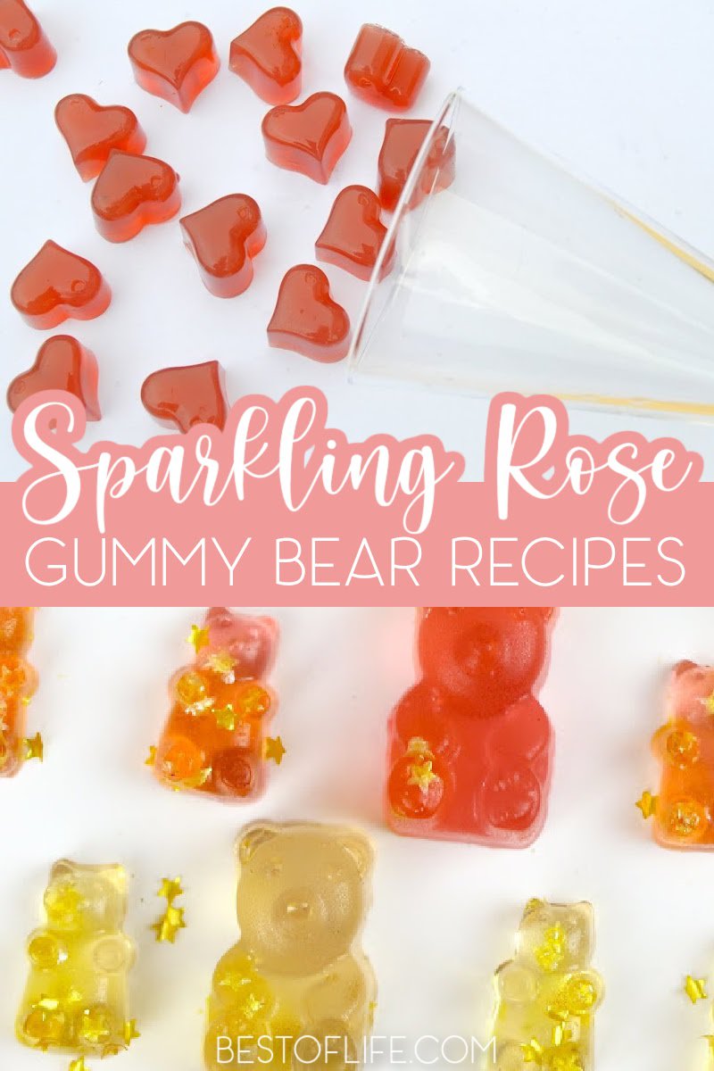 Make the best sparkling rosé gummy bear recipes for your next party or gathering of friends and family for a fun party twist! Rosé Gummies Recipes | Champagne Gummy Bears | Wine Gummy Bears | Wine Infused Gummy Bears | Alcoholic Gummy Bear Recipes #party #recipes via @thebestoflife