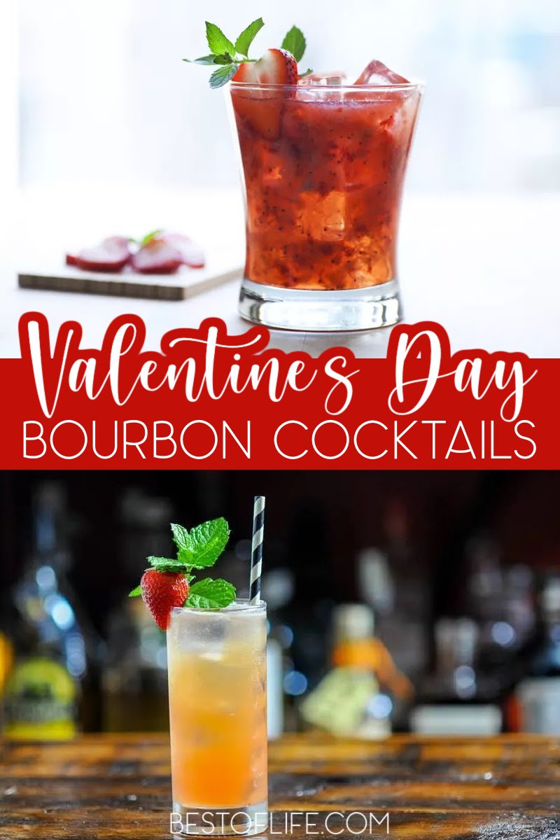 The best Valentine’s Day bourbon cocktails will set the mood for Valentine’s Day or any date night that you will both enjoy! Winter Bourbon Cocktails | Cocktails with Bourbon | Cocktail Recipes for Two | Easy Cocktail Recipes | Date Night Recipes #valentinesday #cocktails