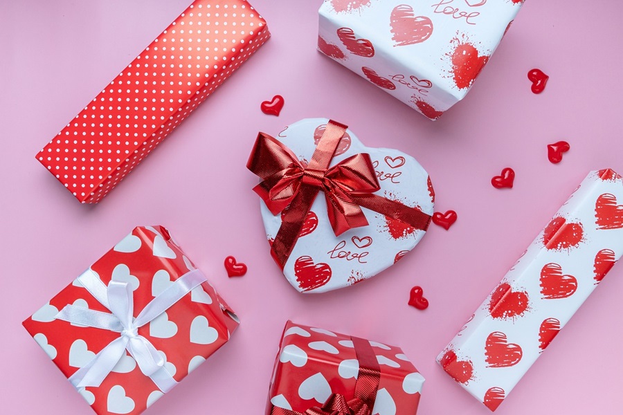 DIY Valentines Day Crafts for Kids A Few Valentine's Day Gifts Wrapped in Wrapping Paper with Hearts