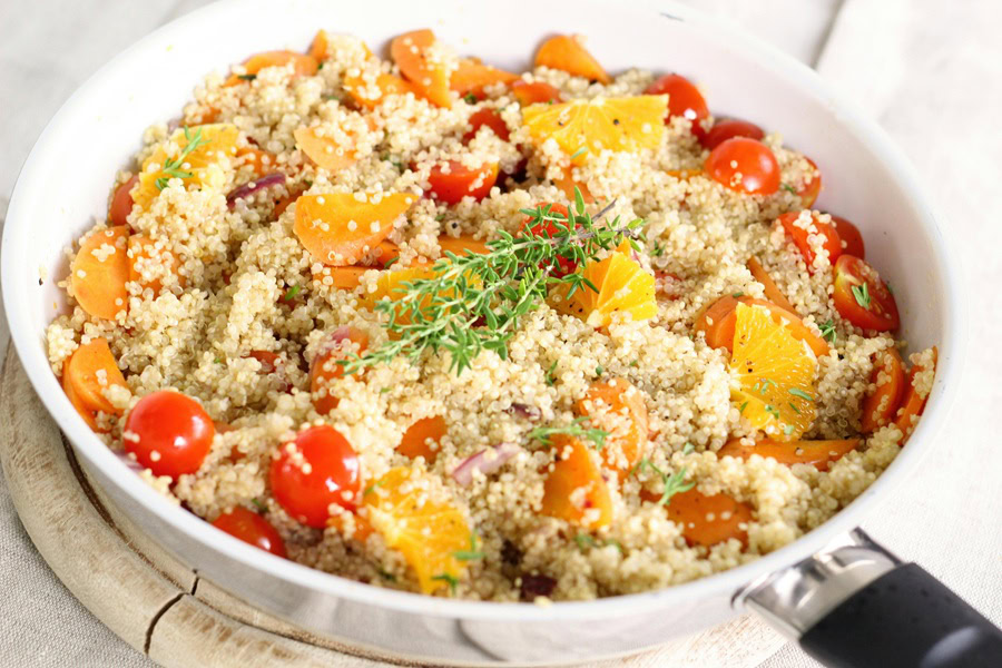 Quinoa Side Dish Recipes for a Protein Packed Meal Close Up of a Quinoa Stir Fry with Veggies