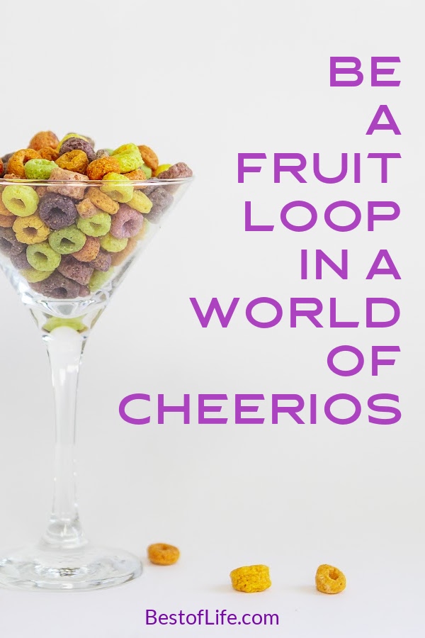 What does it mean to you to be a fruit loop in a world of Cheerios? Find ways to be a leader and stand out from the crowd. Inspirational Quotes | Quotes About Being a Leader | Leadership Quotes | Motivational Quotes | Tips for Being Different #quotes #inspiration