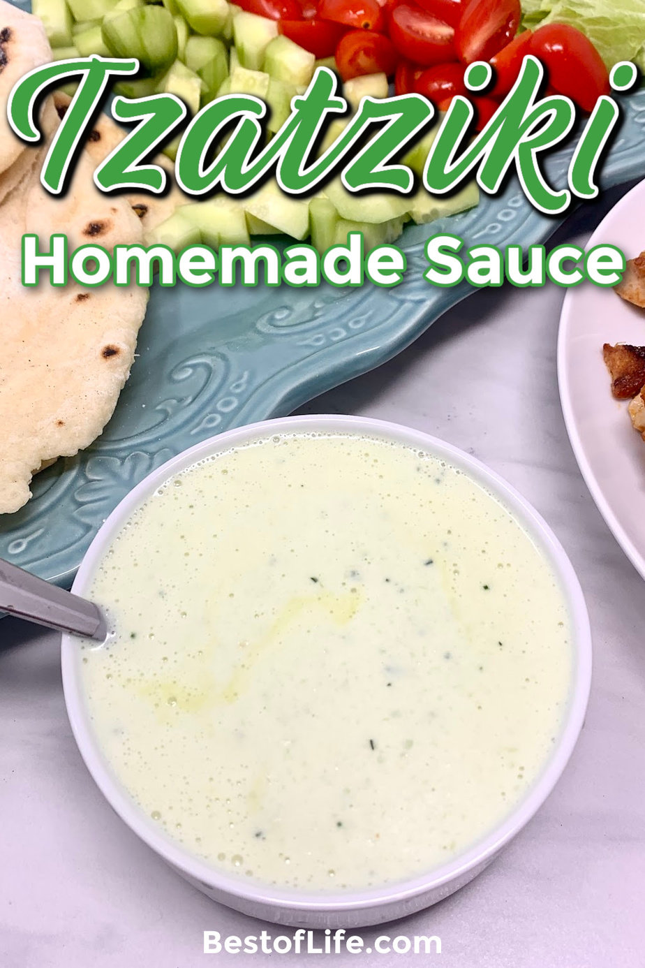 This homemade tzatziki sauce recipe is a delicious sauce or spread that is a perfect snack recipe for parties and happy hour gatherings! Greek Yogurt | Tzatziki Sauce Recipe Easy | Tzatziki Chicken | Greek Sauce Recipe | Easy Snack Recipes | Party Recipes | Appetizer Recipes | Recipes for a Crowd | Side Dish Recipes #partyrecipes #DinnerRecipes