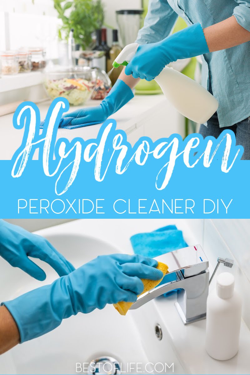 Hydrogen peroxide cleaner DIY recipes are alternatives store-bought cleaners that are perfect for cleaning your home naturally and when you are low on supplies. Hydrogen Peroxide Uses | Hydrogen Peroxide Uses Cleaning | Hydrogen Peroxide Hand Sanitizer | Hydrogen Peroxide Cleaner Baking Soda | Hydrogen Peroxide Cleaner Essential Oils #DIY #homemade via @thebestoflife