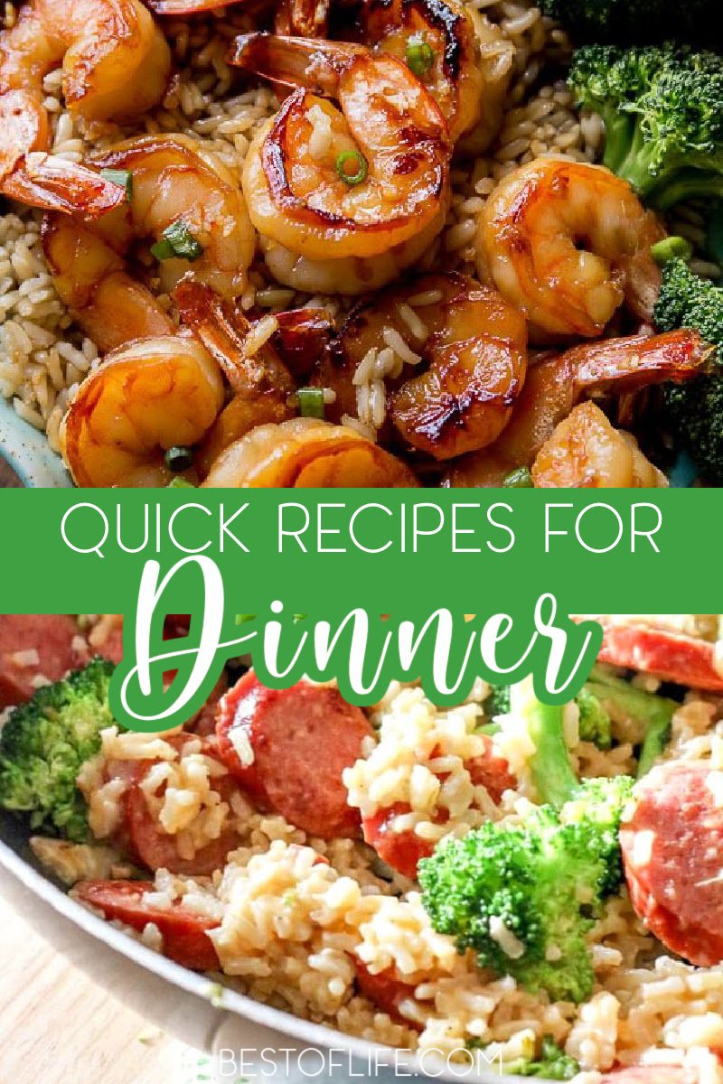Saving time on cooking usually means sacrificing taste and flavor, but there are some quick dinner recipes that will save you time while adding flavor. Healthy Quick Dinner Ideas | Quick Dinners for Families | Fast Family Dinner Ideas | Dinner Ideas for Two | Dinner Ideas Easy | Recipes for Busy People | Dinner Recipes for On the Go | Weeknight Dinner Ideas | Dinner Recipes for Busy People #dinnerrecipes #quickrecipes