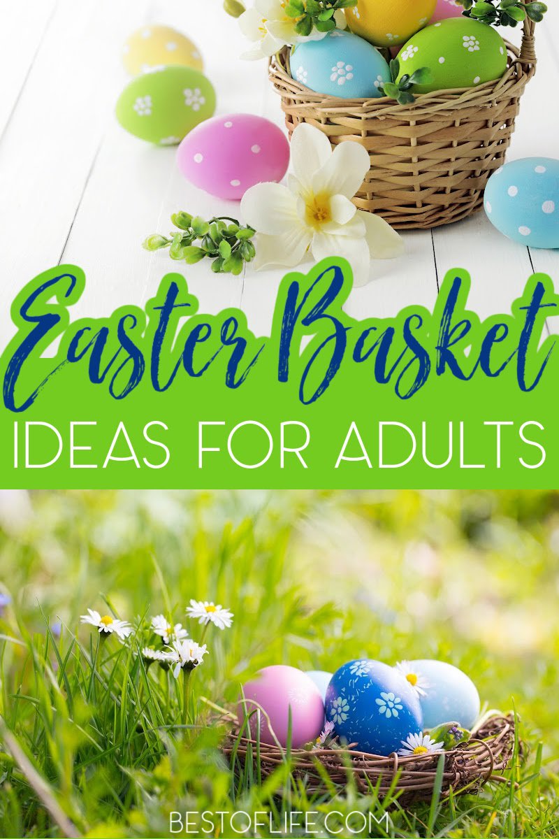 Adults want baskets too, so help the Easter Bunny come up with some impressive Easter basket ideas for adults that they will love. Adult Easter Basket Ideas | Easter Baskets for Adults | Easter Gifts for Men | Easter Gifts for Women | Easter Basket Filling Ideas | Things to do on Easter | Easter for Adults #Easter #Easterbaskets