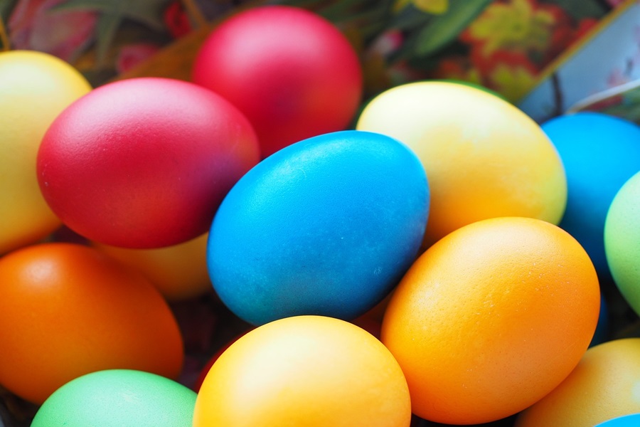 Easter Egg Hunt Party Ideas for Some Hopping Fun Close Up of Dyed Eggs in Different Colors