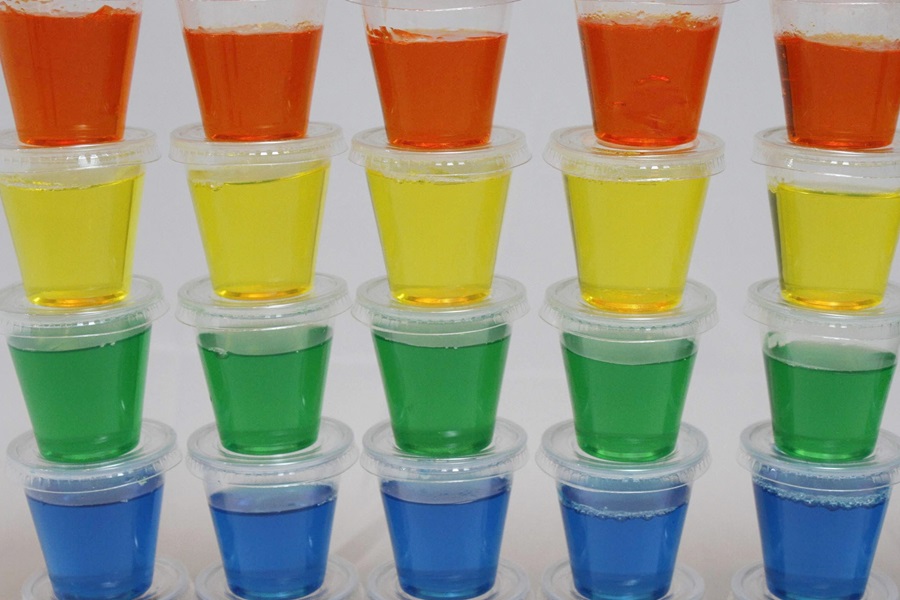 How Long Does it Take Jello Shots to Set Jello Shots in Different Colors Stacked On Top of Each Other