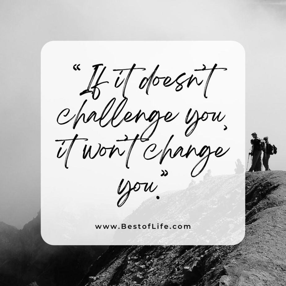 Quotes About Change for the Better "If it doesn't challenge you, it won't change you."