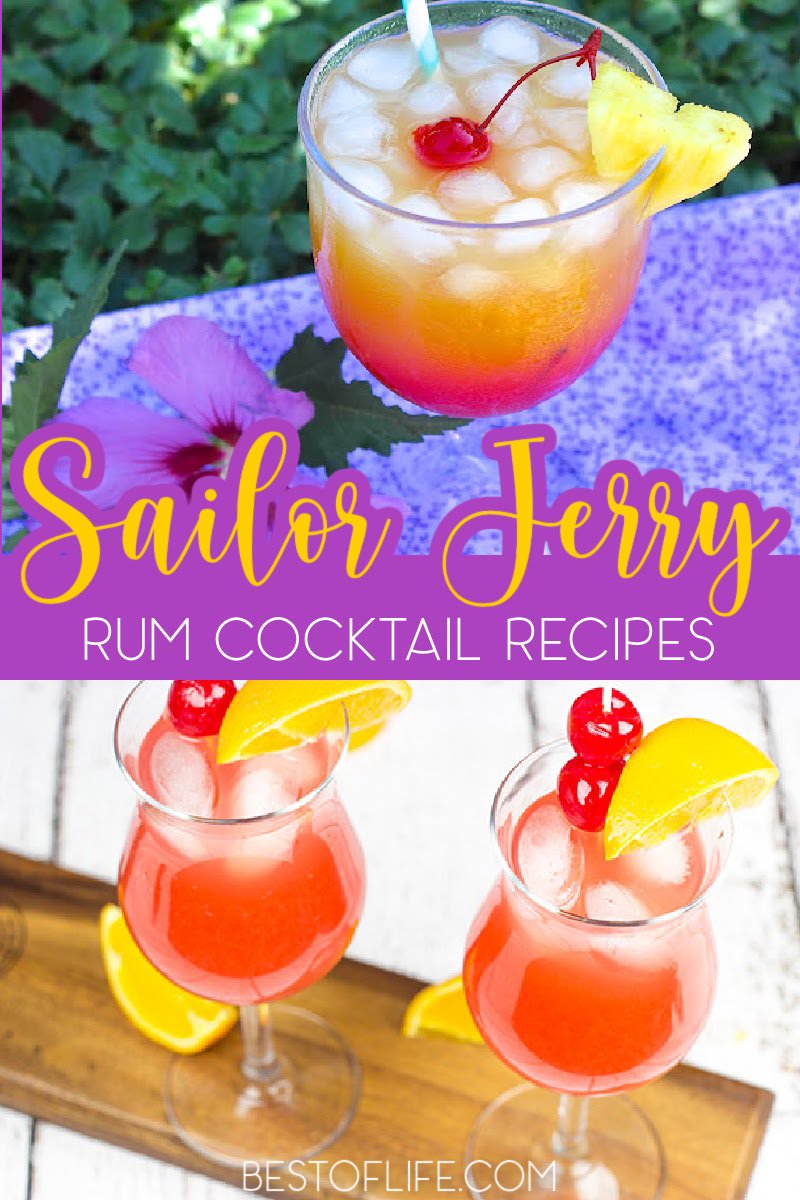 Here you have the best Sailor Jerry rum drinks that offer flavor and flare for a weeknight or weekend staple. Enjoy these best drinks with rum responsibly! Dark Rum Cocktails | Classic Rum Cocktails | White Rum Cocktails | Spiced Rum Cocktails | Summer Cocktails with Rum | Modern Cocktails with Rum | How to Make Cocktails with Dark Rum | Happy Hour Recipes with Rum #rum #cocktails via @thebestoflife