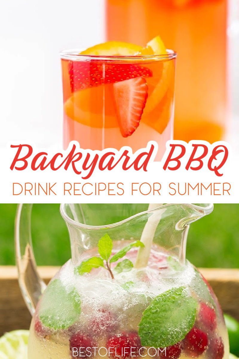 Make some easy backyard BBQ drinks to make sure your party guests stay cool while you cook and enjoy the summer weather. BBQ Recipes | BBQ Party Recipes | Summer Party Recipes | Summer Recipes | Summer Drink Recipes | Drink Recipes for Outdoor Parties | Drinks for Kids | Drinks for Adults | Fruity Drinks | Sweet Drinks | Summer Drinks via @thebestoflife