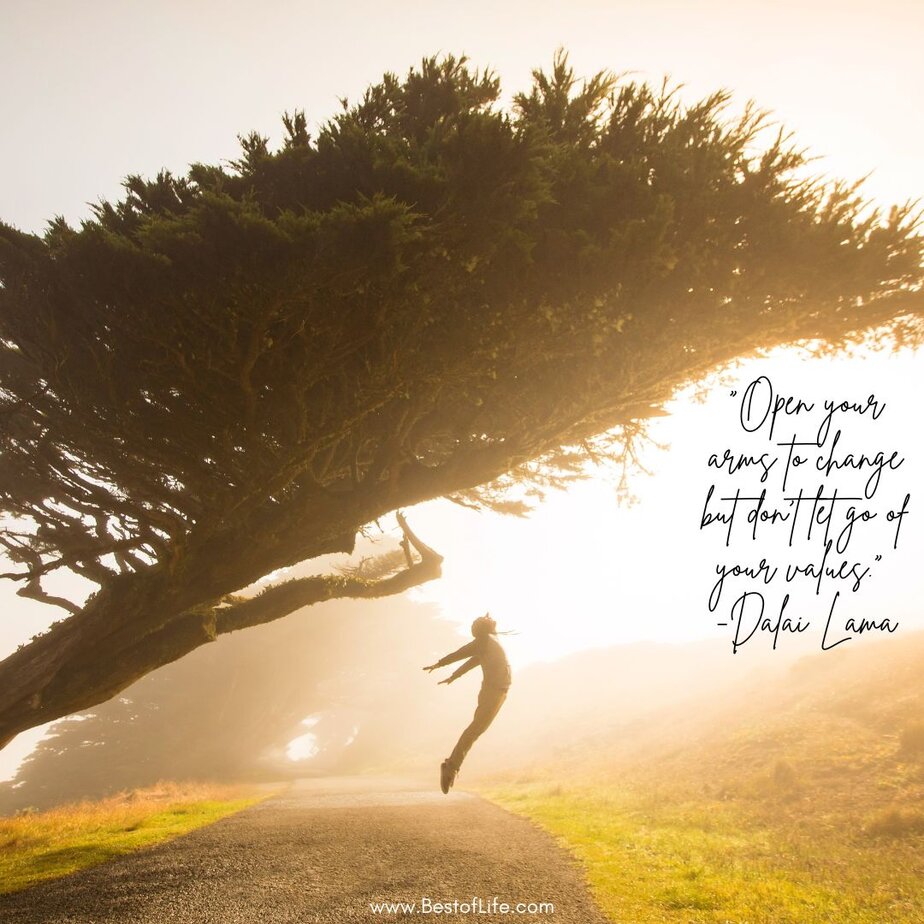Best Quotes about Living with Intention “Open your arms to change but don’t let go of your values.” -Dalai Lama