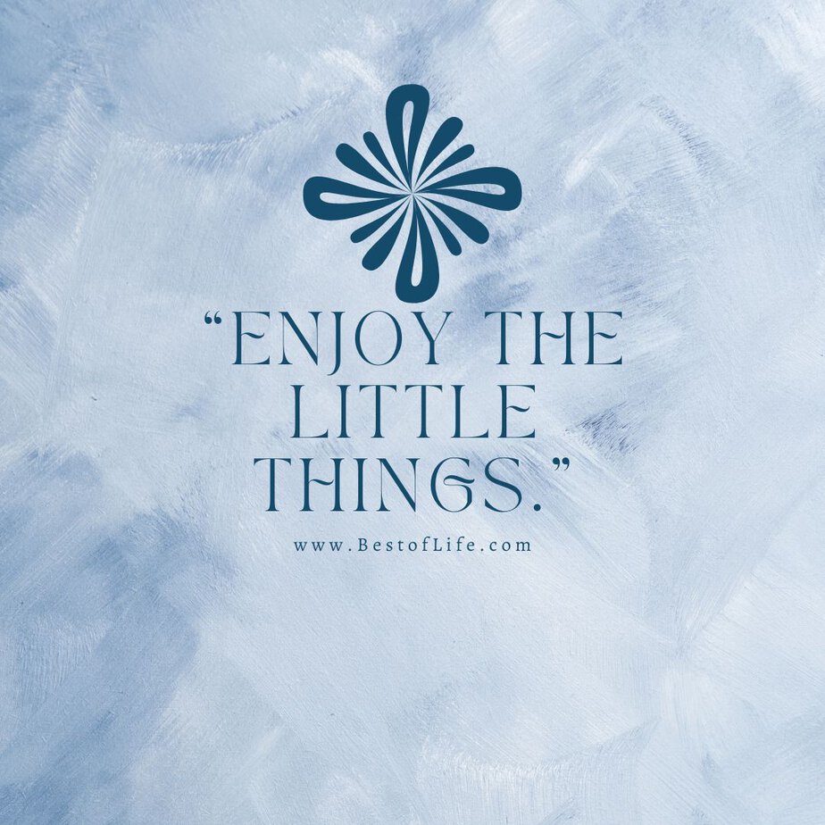 Best Short Inspirational Quotes that Will Make you Happy "Enjoy the little things."