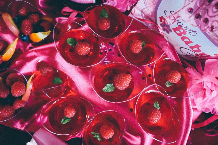 Backyard BBQ Drinks for an Outdoor Party Overhead View of a Platter Filled with Jello Shots