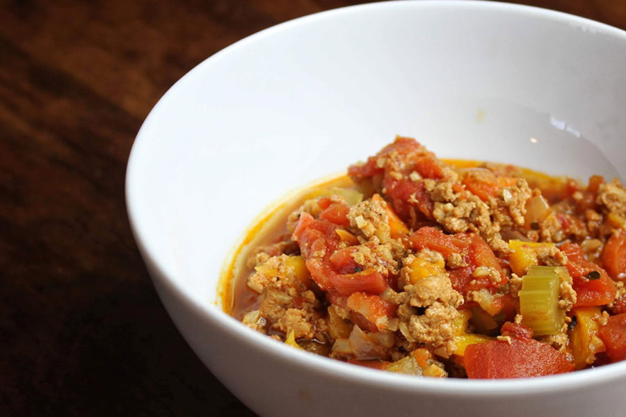 Beanless Instant Pot Chili Recipe Close Up of a Bowl of Chili