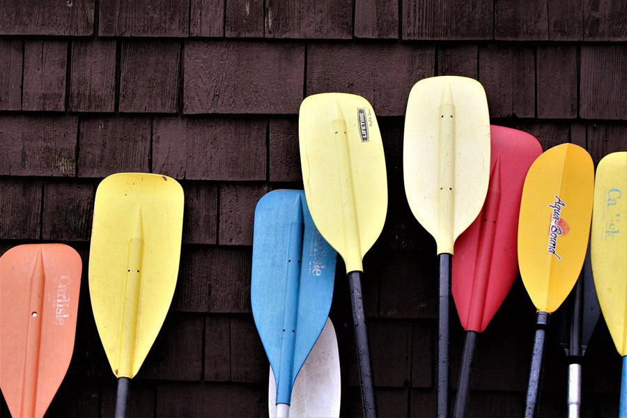 Best Family Road Trip Movies Kayak Paddles Leaning Up Against a Wall