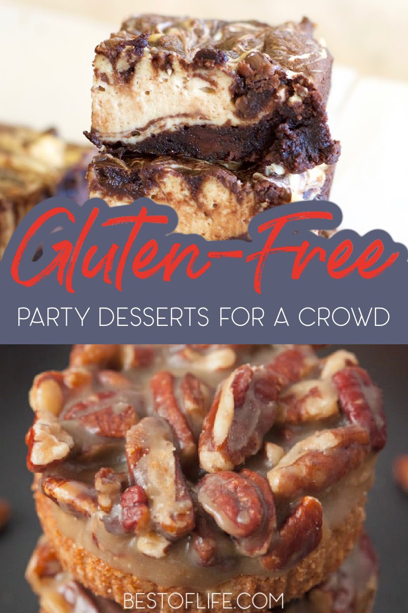 Try some of the easiest gluten free desserts to stay healthy and fight that sweet tooth all while keeping in line with your dietary restrictions. Gluten Free Recipes | Best Gluten Free Recipes | Easy Gluten Free Recipes | Gluten Free Dessert Recipes | Easy Gluten Free Desserts | Best Gluten Free Desserts | Healthy Dessert Recipes | Healthy Party Recipes | Gluten Free Party Recipes | Desserts for a Crowd #glutenfree #partyrecipes via @thebestoflife