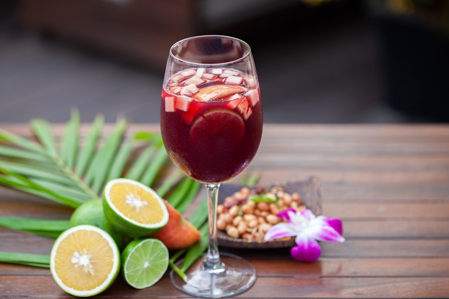 Best Sangria Recipes to Sip on During Close Up of a Glass of Sangria with Fruit