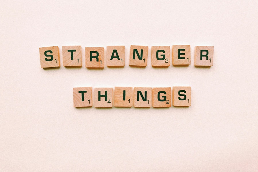 Best Stranger Things Memes Season 4 Close Up of Letter Tiles That Spell Out Stranger Things