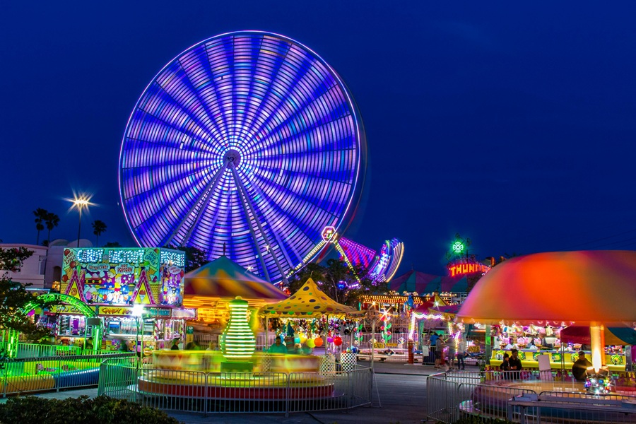 Free Things to do in Orange County View of a County Fair Ride at Night
