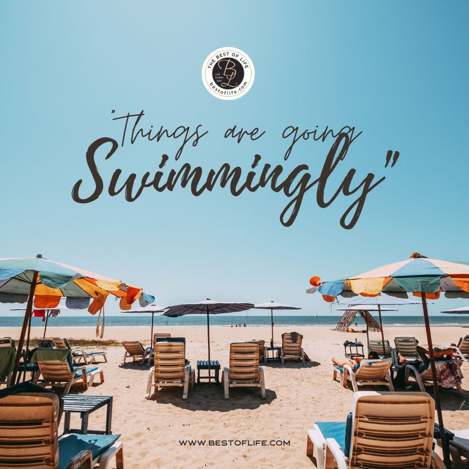 Summer Captions for Instagram “Things are going swimmingly.”