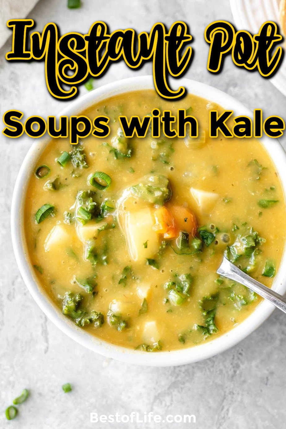 The best Instant Pot soups with kale can help you get the nutritional benefits of kale and enjoy the flavor too! Healthy Soup Recipes | Instant Pot Soup Recipes | Healthy Side Dish Recipes | Homemade Soup Tips | Healthy Sides | Pressure Cooker Soup Recipes | Instant Pot Recipes with Kale | Kale Soup Recipes | Soup Recipes with Kale #kalerecipes #instantpotsoups