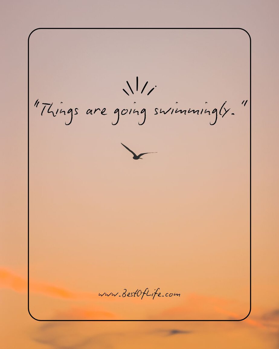 Summer Captions for Instagram &ldquo;Things are going swimmingly.&rdquo;