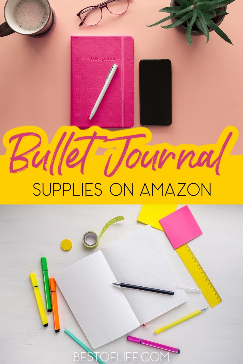 Getting bullet journal supplies on Amazon is a great way to get started with a bullet journal and improve how you organize your life. Bullet Journal Tips | How to Start a Bullet Journal | Bullet Journal Supplies | Bullet Journal Pens | Bullet Journal Stencils | Washi Tape via @thebestoflife