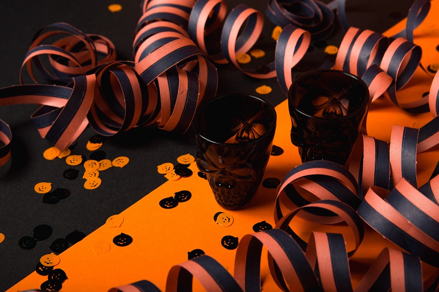Halloween Party Aesthetic Ideas Close Up of Halloween Ribbons That are Orange and Black