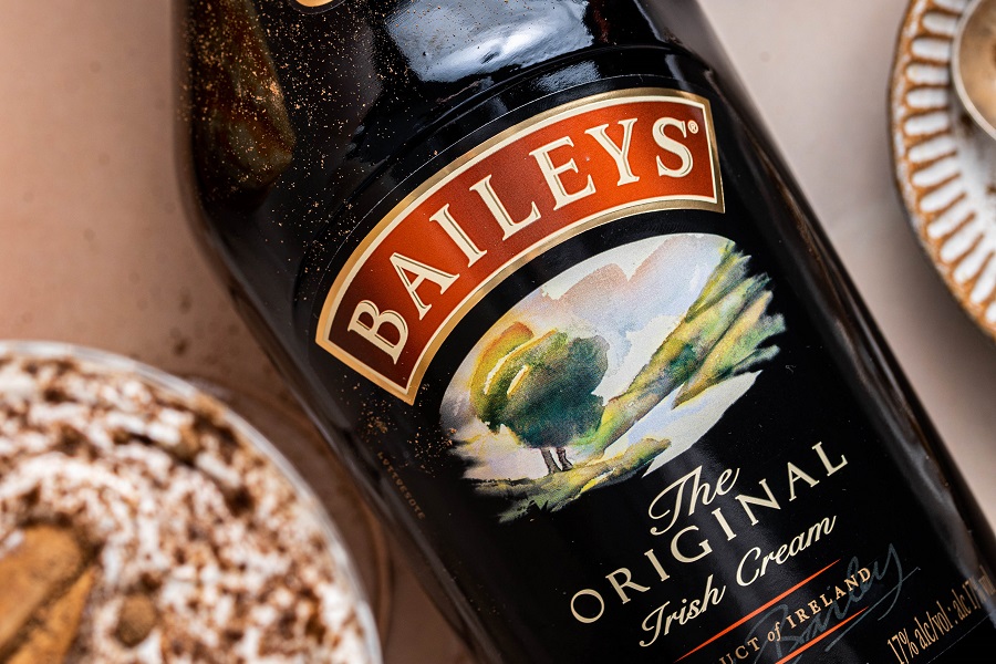 Pumpkin Spice Martini with Baileys Close Up of a Bottle of Bailey's