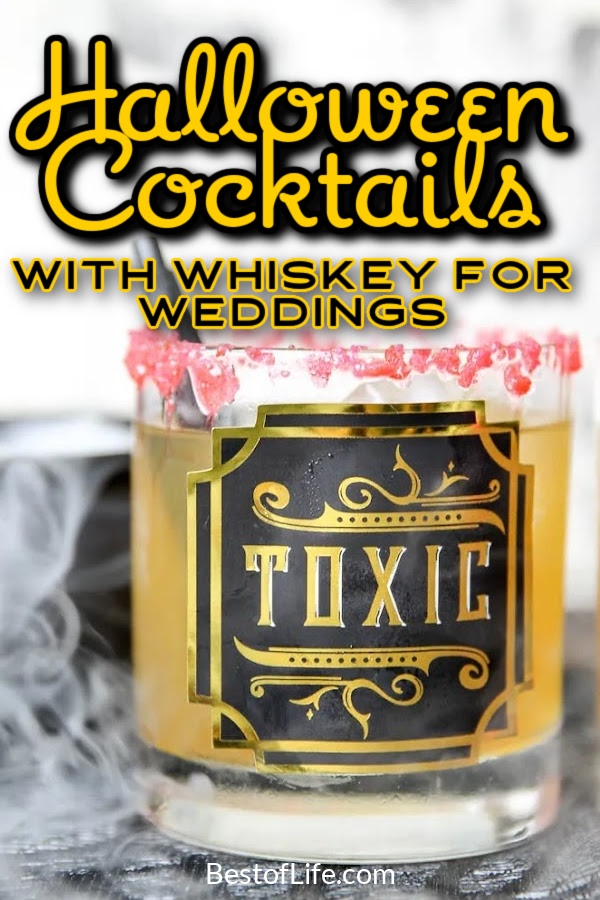 Halloween cocktails with whiskey are not only delicious Halloween party cocktails, but also a delicious fall cocktail recipe that everyone will enjoy. Glowing Halloween Cocktails | Classy Halloween Cocktails | Wedding Cocktail Recipes | Drink Recipes for Weddings | Drink Recipes for Halloween Parties | Halloween Party Recipes | Halloween Party Cocktails | Whiskey Cocktails for Fall | Fall Cocktails #whiskeyrecipes #halloweencocktails