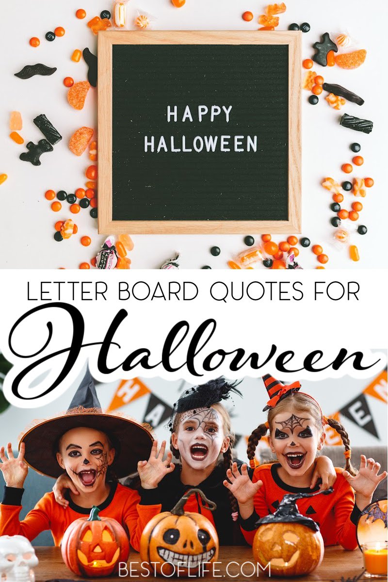 Liven up your Halloween party decor with Halloween letter board quotes, or use them as DIY Halloween decor for October. Halloween Quotes | Quotes for Halloween | Spooky Quotes for Halloween | Funny Halloween Quotes | Halloween Letter Board Ideas | Letter Board Ideas for Halloween | DIY Halloween Decor | Simple Halloween Decor | Halloween Party Ideas | Themeing for Halloween Parties | Fun Halloween Party Quotes | Sayings for Halloween Party Toasts #halloween #quotes via @thebestoflife