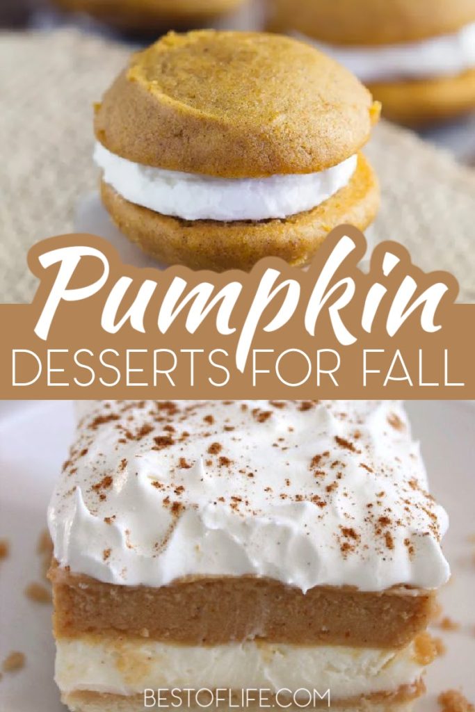 Nothing says fall like pumpkin! Enjoy these delicious pumpkin dessert recipes in fall and for Thanksgiving! Fall Recipes | Pumpkin Seed Recipes | Dessert Recipes | Easy Fall Recipes | Recipes with Pumpkin | Fall Dessert Recipes | Halloween Party Recipes | Thanksgiving Dessert Recipes | Recipes for Thanksgiving | Recipes for Halloween #halloween #thanksgiving #fallrecipes