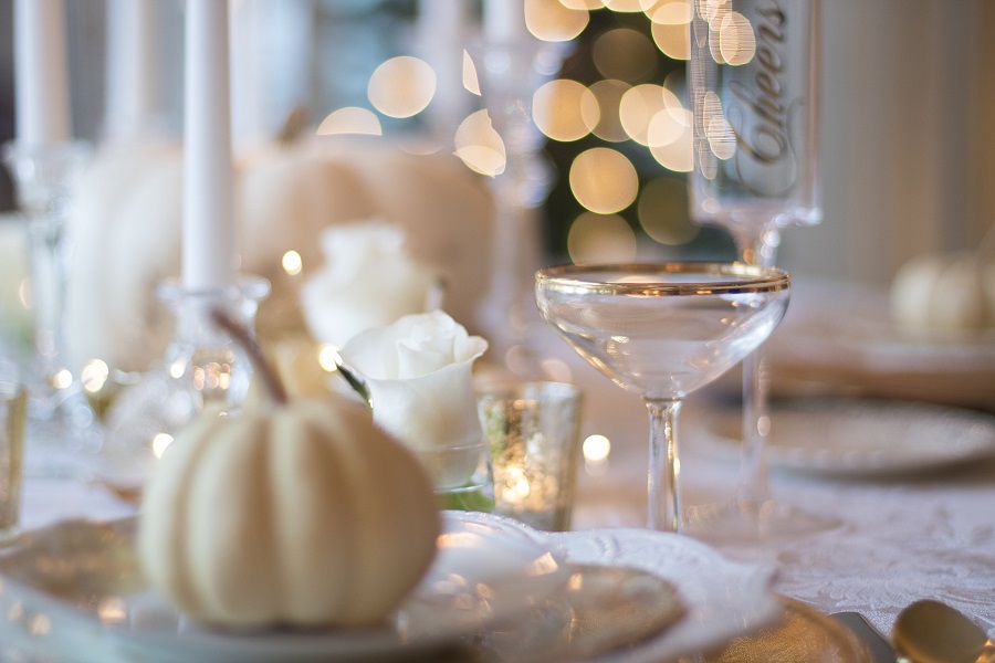 Fall Dinner Party Recipes a Table Set for a Dinner Party in Fall with White Pumpkins on the Plates