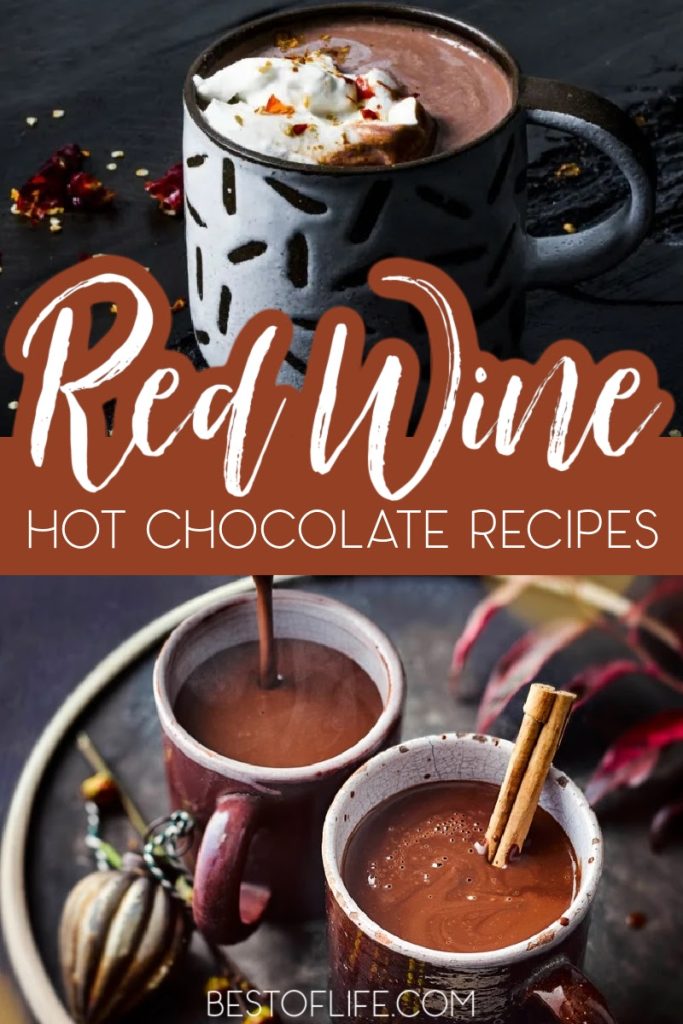 Red wine hot chocolate recipes make pairing wine with chocolate less of a thing to know and more of an art form that is delicious. Hot Chocolate Recipes for Adults | Hot Chocolate Recipes with Alcohol | Wine Recipes | Drink Recipes with Wine | Drink Recipes for Adults | Drink Recipes with Alcohol | Fall Cocktail Recipes | Winter Cocktail Recipes | Cocktails with Wine #wine #hotchocolate