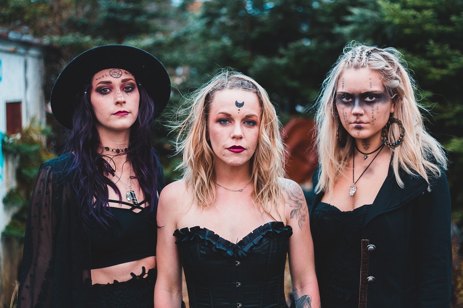 Adult Halloween Games Three Women at a Halloween Party