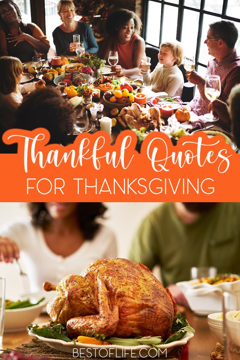 Thankful quotes for Thanksgiving can help us remember the history of Thanksgiving beyond the best Thanksgiving recipes. Quotes About Thanksgiving | Gratitude Quotes | Quotes About Gratitude | Quotes About Being Thankful | Inspirational Quotes for All Ages | Motivational Quotes for All Ages #quotes #thanksgiving via @thebestoflife