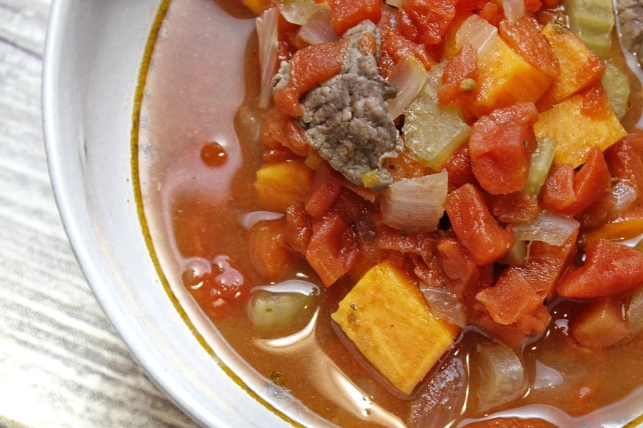 Whole30 Dinner Recipes for Weight Loss Close Up of a Bowl of Veggie Soup