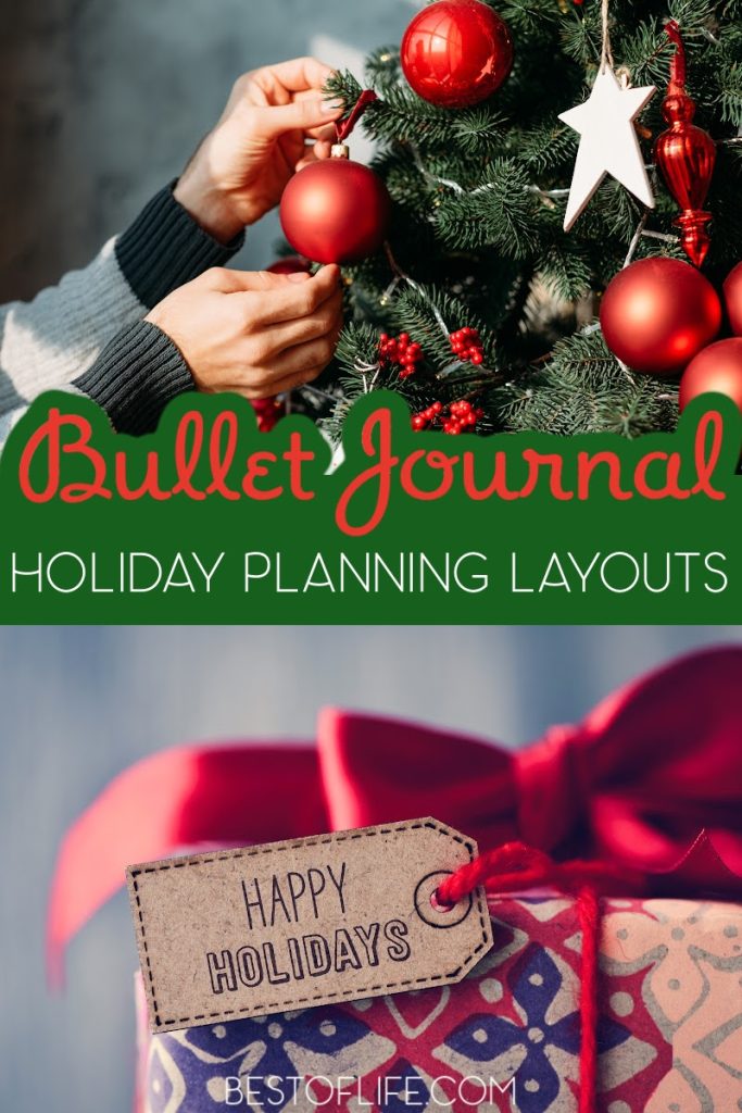 Let your bullet journal holiday planning layouts help you destress during the holidays and utilize the best tips to survive the holiday season. Tips for the Holiday Season | Holiday Schedule Ideas | Organization Tips | Bullet Journal Ideas | BuJo Layouts | Bullet Journal Layouts | Bullet Journal Tips #bulletjournal #holidays