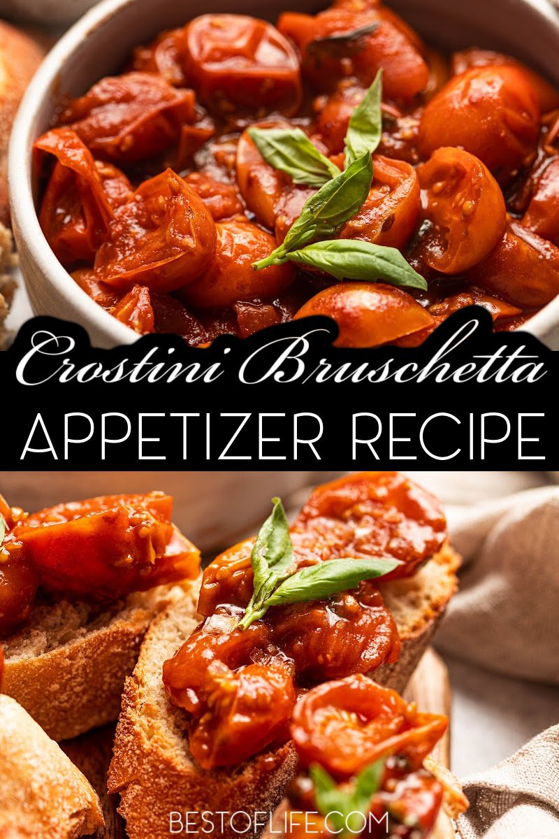Making a luxurious appetizer is easier with this crostini bruschetta appetizer recipe that packs the flavor in an easy party recipe. Party Appetizers | Recipes for Parties | Date Night Recipes | Romantic Recipes | Recipes for a Crowd | Appetizers with Tomatoes | Italian Appetizer Recipes | Italian Recipes for Dinner #bruschettarecipe #partyrecipes via @thebestoflife