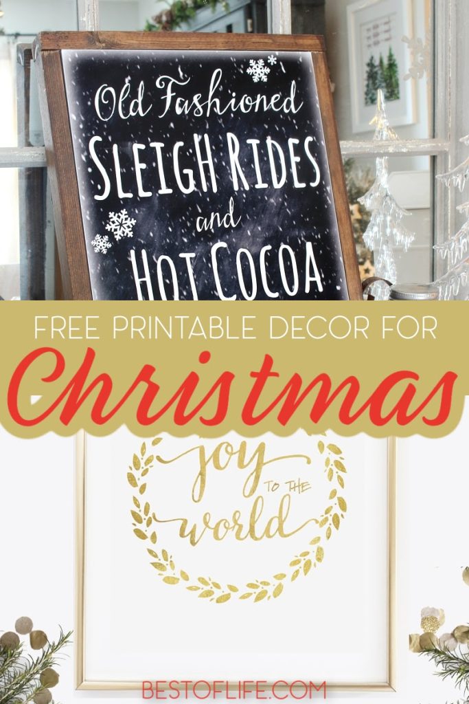 Save money during the holidays with DIY Christmas décor like these fun FREE Christmas printables that will make decorating fun for everyone! Free Christmas Décor Ideas | Free Printables | Christmas Printables | Christmas Décor Ideas | DIY Home Décor | DIY Holiday Decorations | Free Holiday Printables | Christmas Printables Free #Christmasdecorations #freeprintables