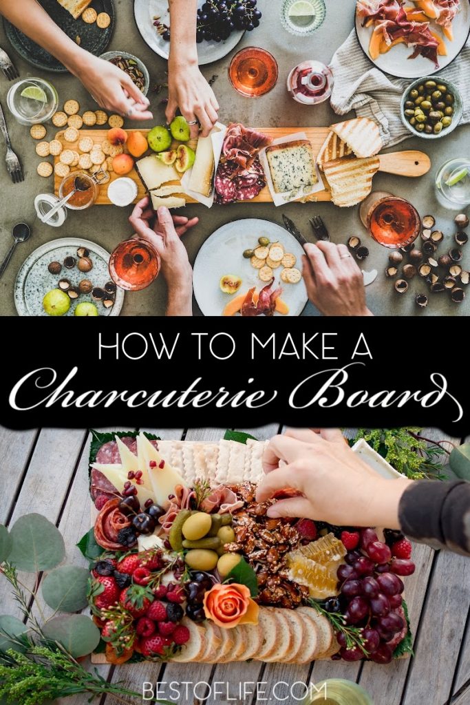 Charcuterie boards are easy yet elegant party food, and once you know how to make a charcuterie board, you can entertain groups of any size! Wine Party Recipes | Recipes for Wine Parties | Charcuterie Board Tips | Charcuterie Board Items | What to Pair with a Charcuterie | Recipes for Parties | Easy Recipes for a Crowd | Party Hosting Ideas #partyfood #partyappetizers