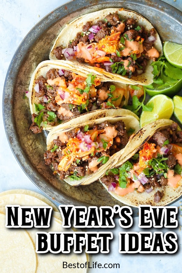 New Years Eve buffet menu ideas are perfect party recipes that allow everyone to welcome in the New Year together with delicious party food. Party Recipes | Holiday Party Recipes | Holiday Buffet Recipes | Dinner Party Ideas | New Years Eve Party Recipes | New Years Eve Party Ideas | Food for New Years | New Years Party Tips #NewYearsEve #partyrecipes