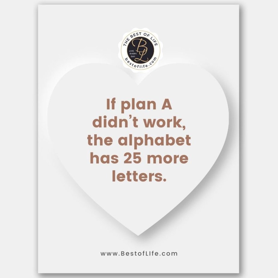 Quotes for New Years Eve If plan A didn’t work, the alphabet has 25 more letters.