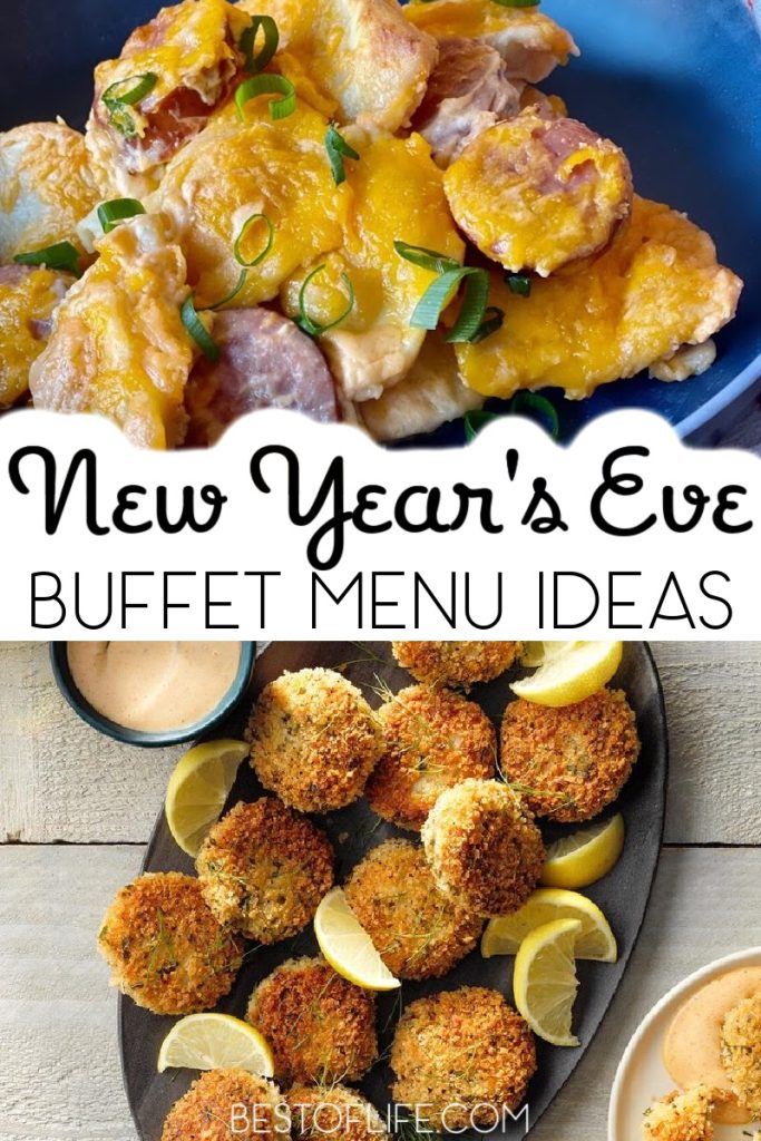 New Years Eve buffet menu ideas are perfect party recipes that allow everyone to welcome in the New Year together with delicious party food. Party Recipes | Holiday Party Recipes | Holiday Buffet Recipes | Dinner Party Ideas | New Years Eve Party Recipes | New Years Eve Party Ideas | Food for New Years | New Years Party Tips #NewYearsEve #partyrecipes