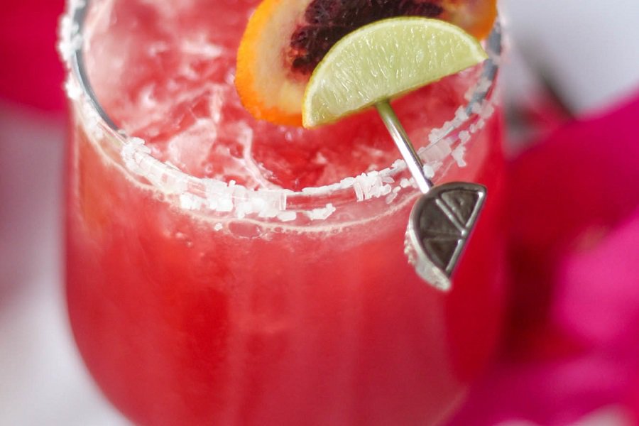 Best Margarita Mixes to make Single and Pitcher Margaritas Close Up of a Blood Orange Margarita