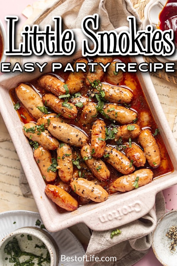 A little smokies party recipe makes for a perfect party appetizer recipe or a simple party snack idea. Crockpot Party Recipes | Crockpot Cocktail Weeny Recipe | Slow Cooker Little Smokies Recipe | Game Day Party Recipe | Holiday Party Recipe | Summer Party Recipe | Crockpot BBQ Recipe | Easy Party Appetizers | Crockpot Recipes for a Crowd | Unique Little Smokies Recipe #partyrecipes #crockpotrecipes via @thebestoflife